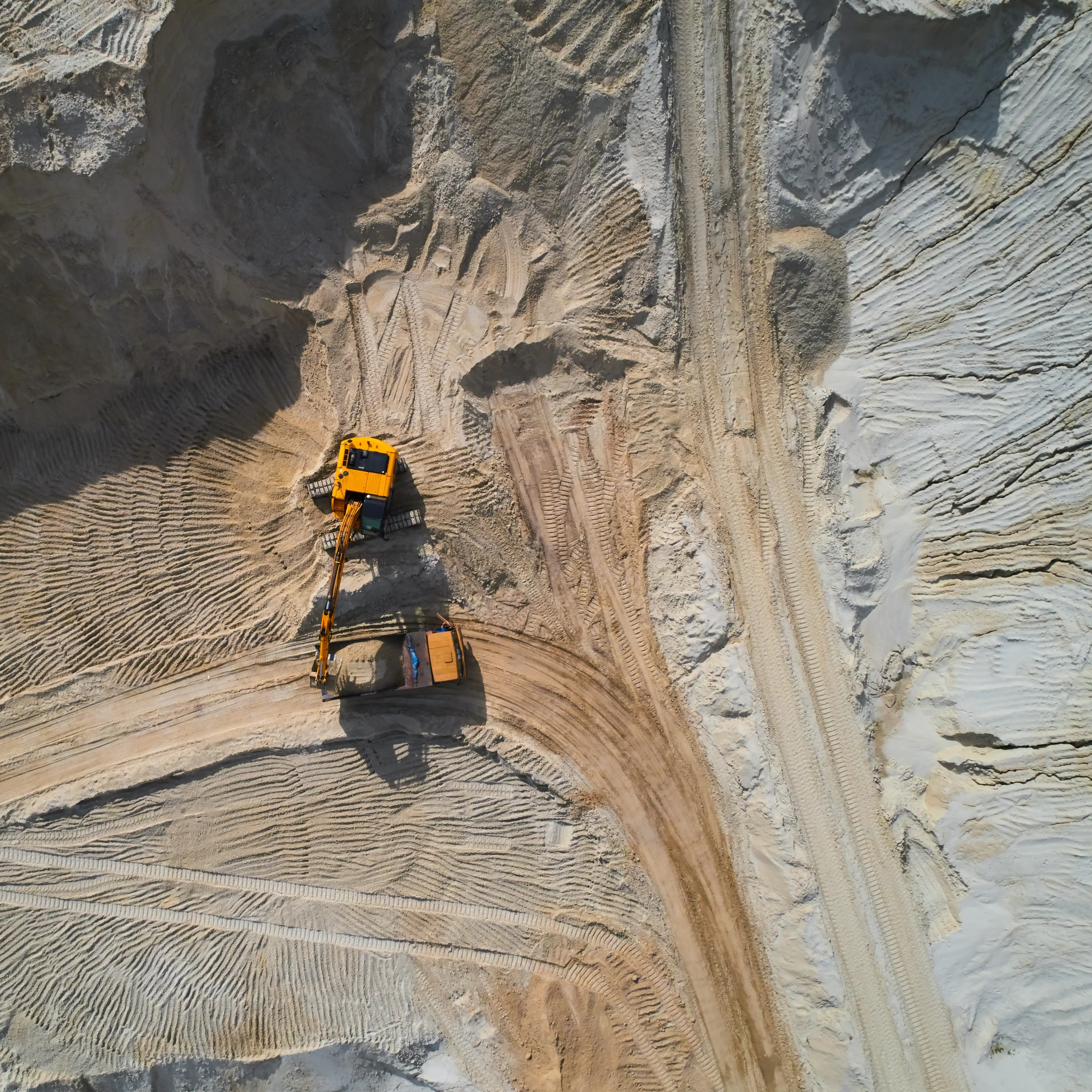 aerial-view-sand-quarry-with-bulldozer