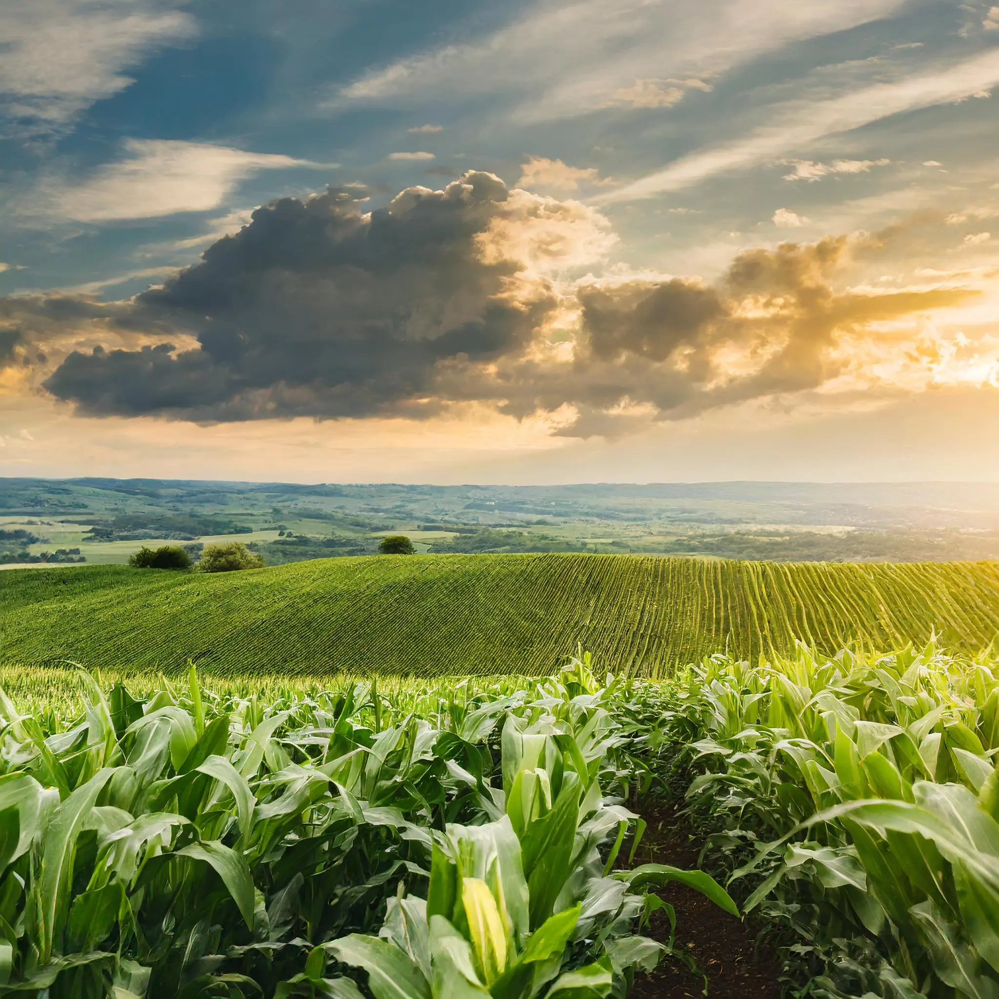 sunlit-cornfield-radiance-youthful-corn-plants-field